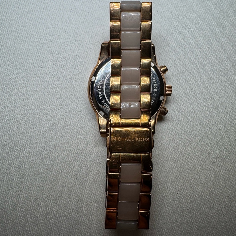 Michael Kors Pink and Gold Women's Watch - Picture 8 of 9
